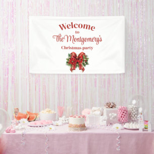 Festivals Red and Gold Weihnachtsbow Banner