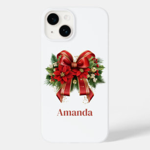 Festivals Red and Gold Weihnachtsbow Case-Mate iPhone 14 Hülle
