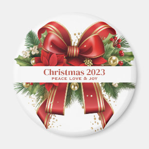 Festivals Red and Gold Weihnachtsbow Magnet