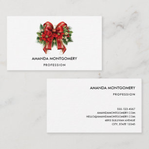 Festivals Red and Gold Weihnachtsbow Visitenkarte