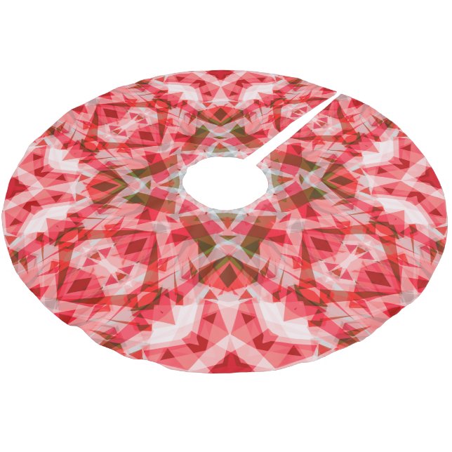 Festivals Red Green Geometric Cosy Christmas Star Polyester Weihnachtsbaumdecke (Schrägansicht)