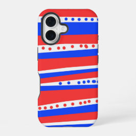 Festivals Red White Circles Streifen iPhone 16 Hülle