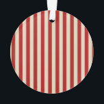 Festivals Retro Vintage vertikale PopCorn Streifen Ornament<br><div class="desc">Ein festliches, in Retro-Stil gehaltenes Dekor aus roten und beigen Streifen in horizontaler oder vertikaler Form ist ein modernes klassisches grafisches Design, das immer für ein besonderes Geschenk für sich selbst oder für jemanden, der auf Ihrer Liste ist, ist sicher, dass sie bei jeder festlichen Ankunft einen Eindruck machen. Senden...</div>