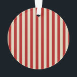 Festivals Retro Vintage vertikale PopCorn Streifen Ornament<br><div class="desc">Ein festliches, in Retro-Stil gehaltenes Dekor aus roten und beigen Streifen in horizontaler oder vertikaler Form ist ein modernes klassisches grafisches Design, das immer für ein besonderes Geschenk für sich selbst oder für jemanden, der auf Ihrer Liste ist, ist sicher, dass sie bei jeder festlichen Ankunft einen Eindruck machen. Senden...</div>