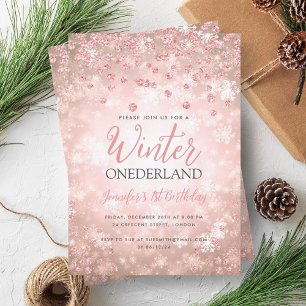 Festivals Rose Goldener Winter ONEDERLAND 1. Gebur Einladung
