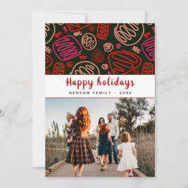 Festivals Rotes Weihnachtsfest in einer Reihe Weih Feiertagskarte