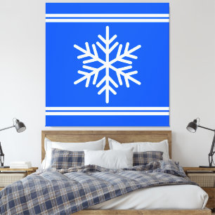 Festivals Royal Blue White Racing Streifen Schneef Leinwanddruck