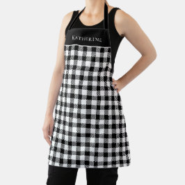 Festivals Rustikaler Schwarz-weißer Gingham Karier Schürze