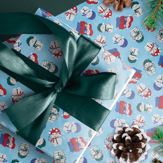 Festivals Snowmen Weihnachtsmuster Geschenkpapier Set (Von Creator hochgeladen)