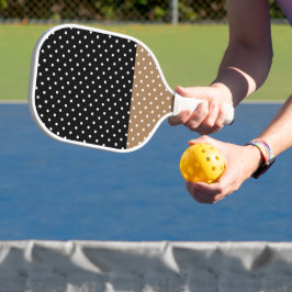 Festivals Spaß Schwarze Mocha Farbe Block Polka Pu Pickleball Schläger