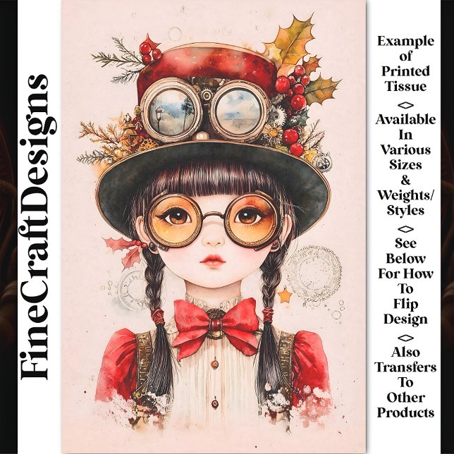 Festivals Steampunk Asian Woman BJ2 Decoupage Seidenpapier (Von Creator hochgeladen)