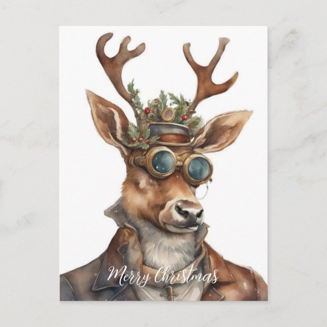 Festivals Steampunk Weihnachtsmann Postkarte (Vorderseite)