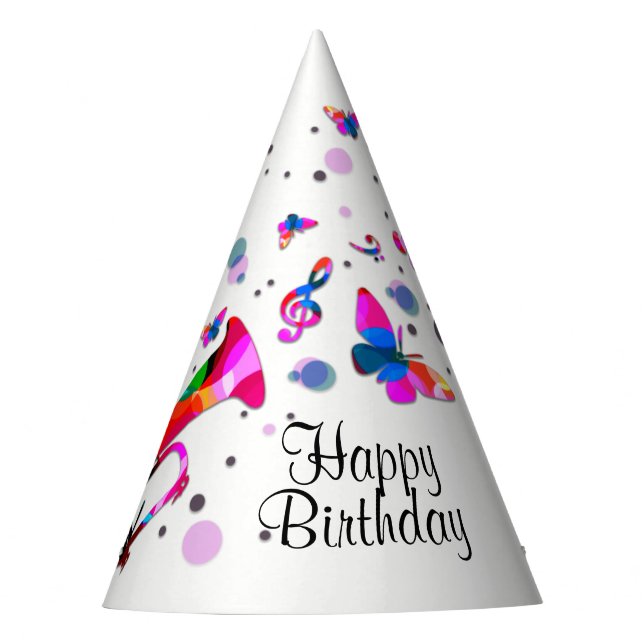 Festivals Trumpet Geburtstag Partyhütchen (Vorderseite)