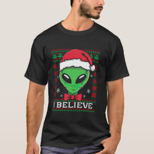 Festivals UFO santa Alien Ugly Christmas Sci Fi Li T-Shirt