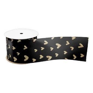 Festivals Urlaub Schwarzes Gold Herz Satin Ribbon Satinband
