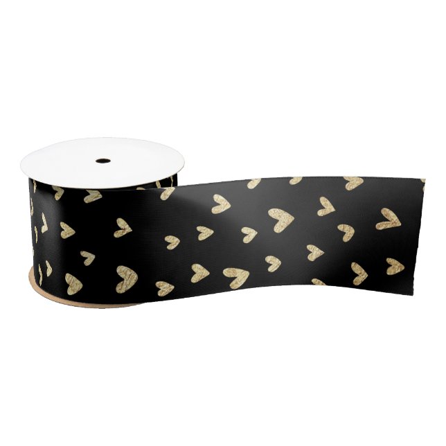 Festivals Urlaub Schwarzes Gold Herz Satin Ribbon Satinband (Spule)