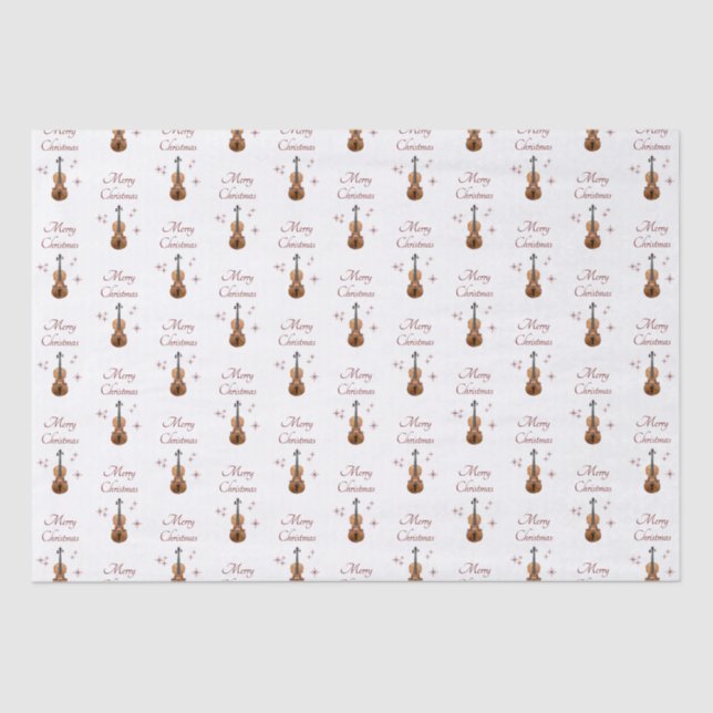 Festivals Violins Musikalische Weihnachtsschneeflo Seidenpapier (Vorderseite)