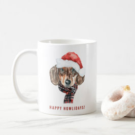 Festivals Wasserfarbe Dackel Weihnachten Kaffeetasse