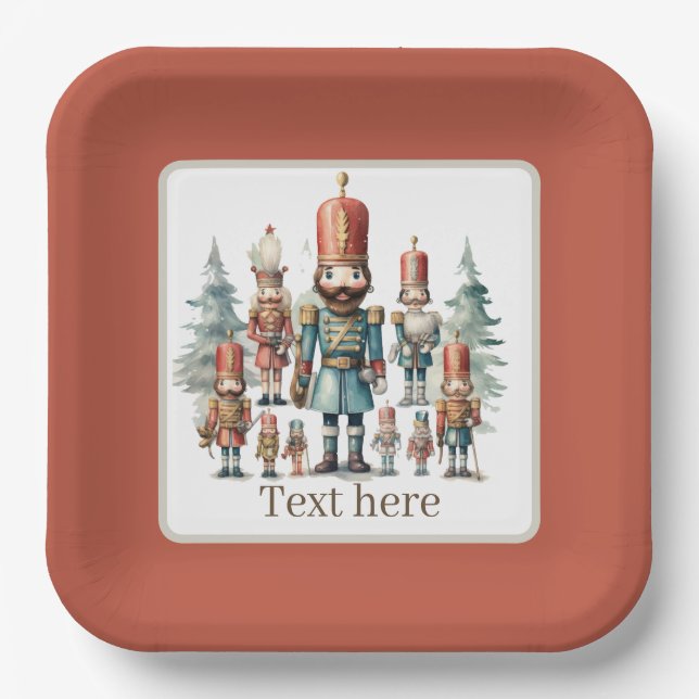 Festivals Wasserfarbe Nutcracker Party Pappteller (Vorderseite)