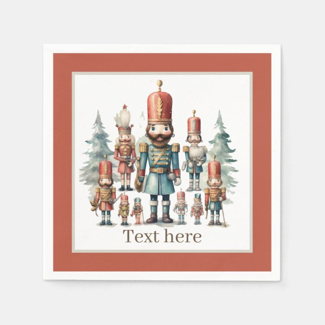 Festivals Wasserfarbe Nutcracker Party Serviette (Vorderseite)