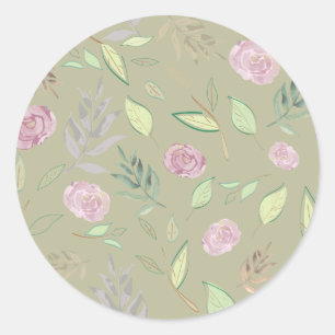 Festivals Wasserfarben - Blume 5 Runder Aufkleber