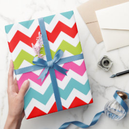 Festivals Zickzack Muster - Retro Holiday Streifen Geschenkpapier