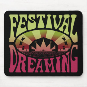 Festivalträume Vintage Retro Grün-Maroon Mousepad