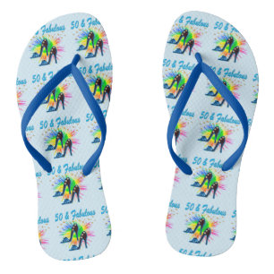 FESTIVBLAUE 50. GEBURTSTAG FLIP FLOPS