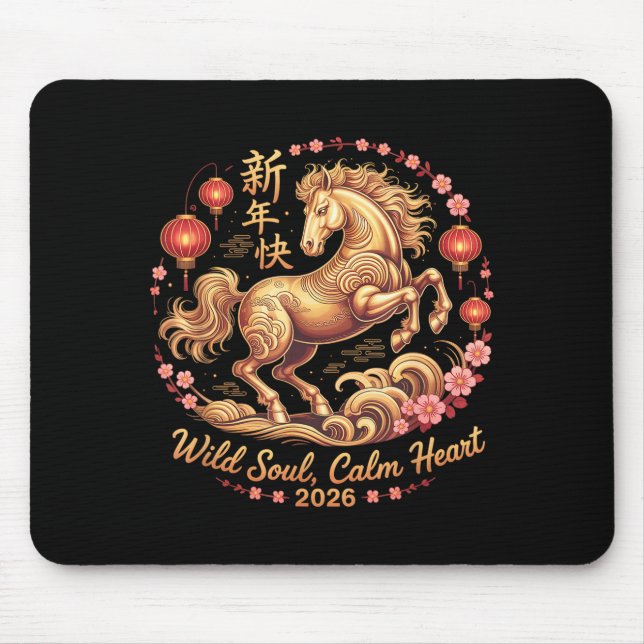 Festive 2026 Crazy Horse Lady Wild Soul Calm Heart Mousepad (Vorne)