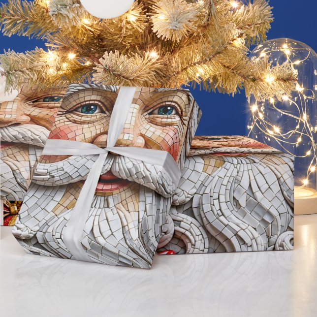 Festive 3D-Mosaik-Weihnachtsgeschenk-Verpackungsro Geschenkpapier (Feiertage)