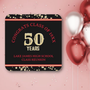 Festive 50. Klasse Wiedersehen-Party Rechteckiger Pappuntersetzer