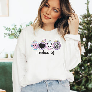 Festive AF Pastel-Goth-Weihnachtspullover Sweatshirt