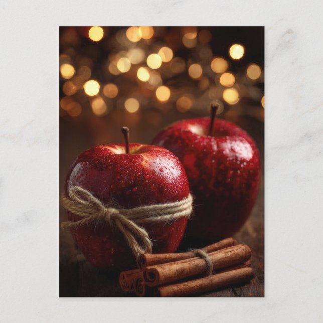 Festive and Elegant Christmas Apples  Postcard Postkarte (Vorderseite)