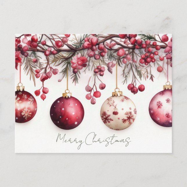 Festive and elegant Christmas Greeting Postcard Postkarte (Vorderseite)