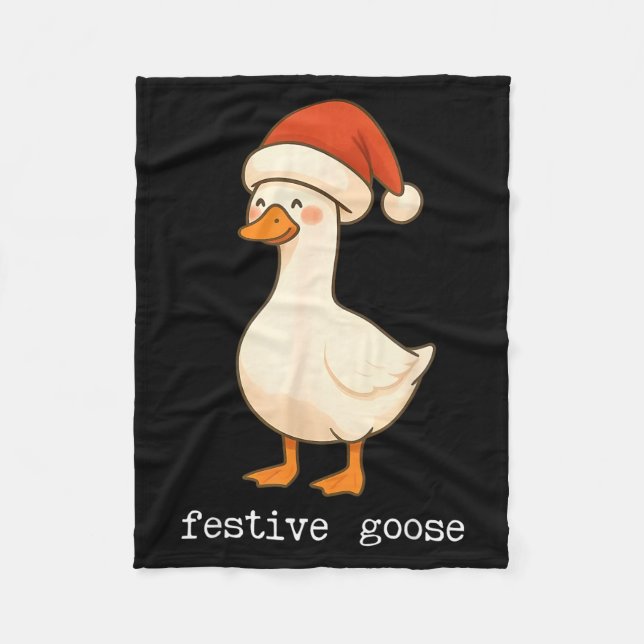 Festive And Mpy Goose Santa Hat Xmas Light Matchin Fleecedecke (Vorderseite)
