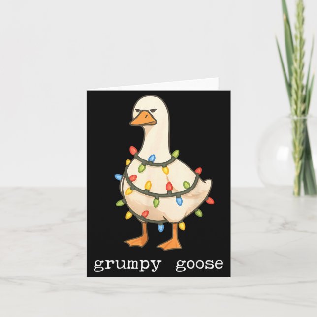 Festive And Mpy Goose Santa Hat Xmas Light Matchin Karte (Vorderseite)