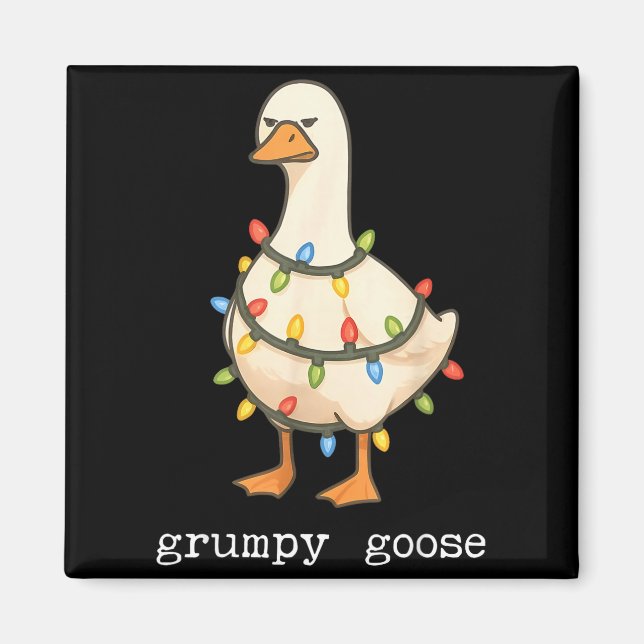 Festive And Mpy Goose Santa Hat Xmas Light Matchin Magnet (Vorne)