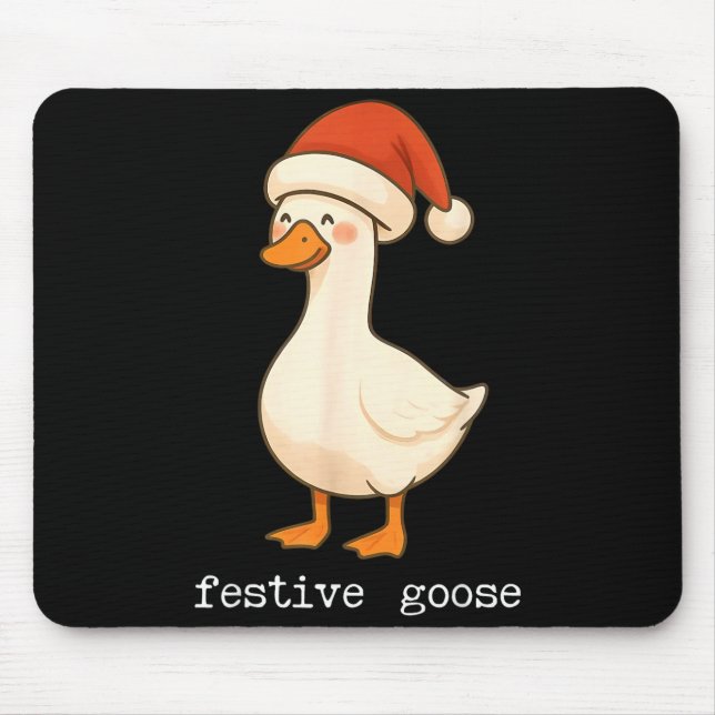 Festive And Mpy Goose Santa Hat Xmas Light Matchin Mousepad (Vorne)