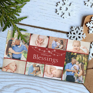 Festive Blessings Photo Collage Feiertagskarte