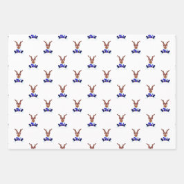 Festive Blue Kasky Weihnachtsmann Geschenkpapier Set