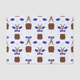 Festive Blue Kasky Weihnachtsmann Seidenpapier