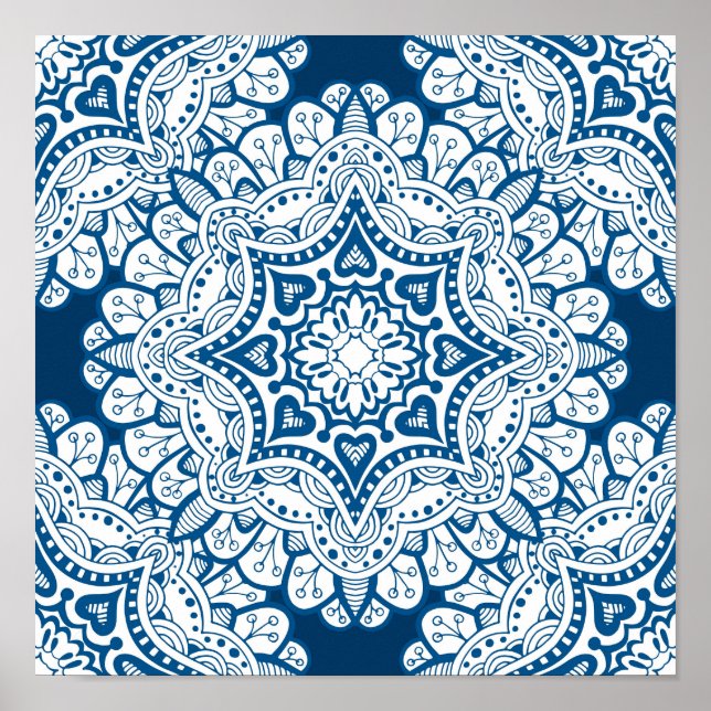 Festive Blue Mandala Poster (Vorne)