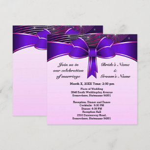 Festive Blue Ribbon Wedding 5.25" x 5.25" Einladun Einladung