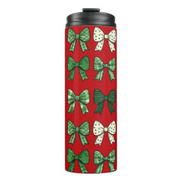 Festive Bows Christmas Tumbler for Gift Lovers Thermosbecher