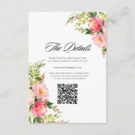 Festive Bright Pink Orange Flowers Wedding Begleitkarte