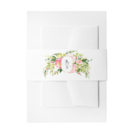 Festive Bright Pink Orange Flowers Wedding Einladungsbanderole