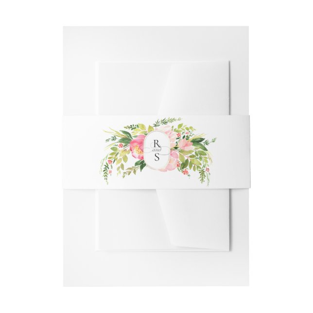 Festive Bright Pink Orange Flowers Wedding Einladungsbanderole (Vorderseite Beispiel)