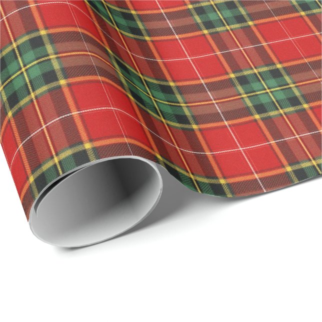 Festive Bright Tartan Geschenkpapier (Rolleneckpunkt)
