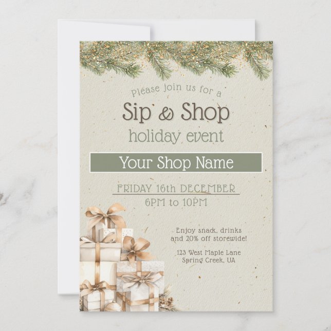 Festive business Holiday Event marketing Einladung (Vorderseite)