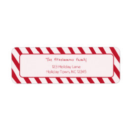 Festive Candy Cane Stripe Christmas Return Address